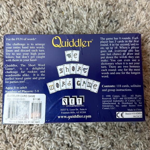 Quiddler The Short Word Game “For The Fun of Words” NEW - Picture 2 of 2